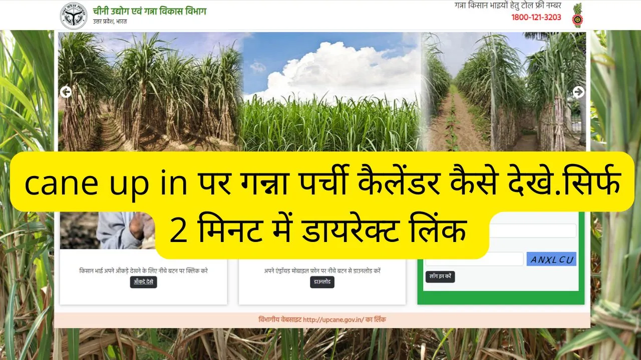 cane up.in यूपी गन्ना पर्ची कैलेंडर देखें 2024-25 | UP Ganna Parchi Calendar